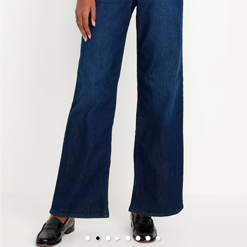 Old Navy High Rise Wow Wide Leg Jeans Dark Rinse 8